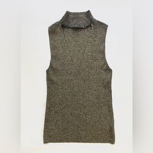 A.L.C. Knit Gold‎ Black Sleeveless Turtleneck Top Size S